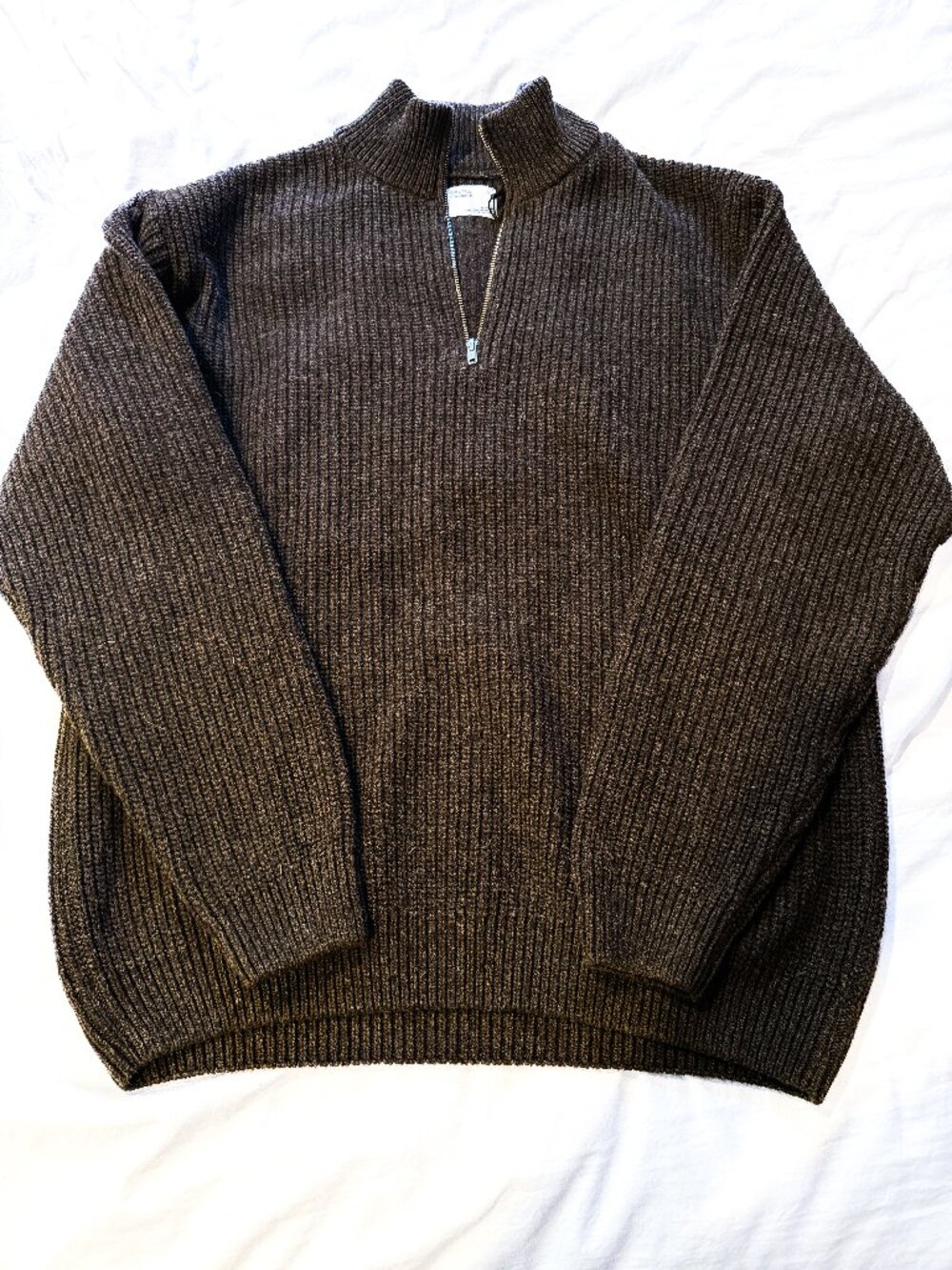 NWT Colorful Standard Merino Quarter Zip - Coffee Brown - XL